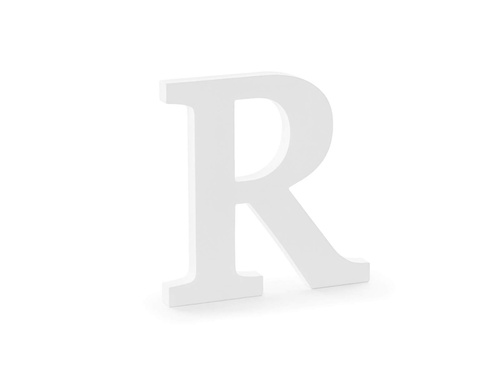 Wooden decoration letter R - white