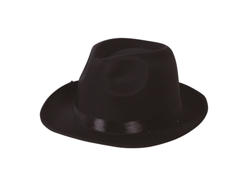 Kapelusz gangstera czarny z lamówką - 1 szt.