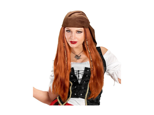 Peruka Pirata z Karaibów z bandaną z zamszowej tkaniny
