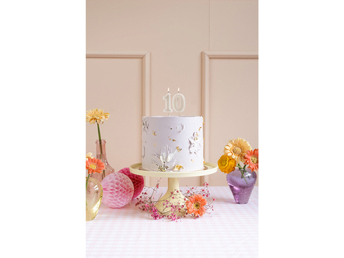 Świeczka cyferka zero beżowa - 0 - 1 szt.