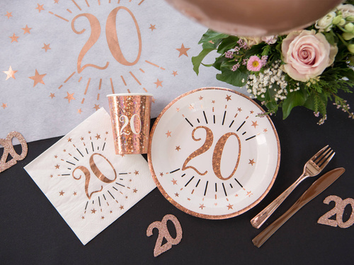 Twentieth Birthday Sparkling pink gold napkins - 33 cm - 10 pcs.