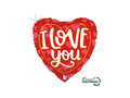 Balon foliowy serce czerwone z napisem I Love You - 14" - 1 szt.