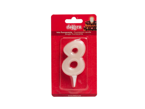 Numeral birthday candle "8" FLUOR - 1 pc