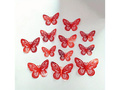 Dekoracja lustzana Motyle czerwone 2D - 12 szt.