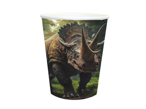 Kubeczki papierowe Dinozaury - 250 ml - 6 szt.