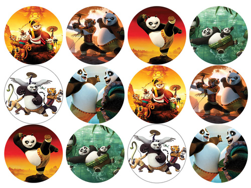 Kung Fu Panda muffin cupcake wafers