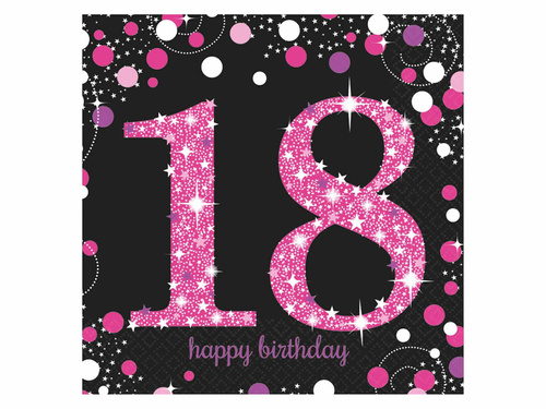 Eighteenth birthday napkins - 33cm - 16 pcs.