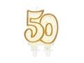 Candle for 50th birthday with gold border - 1 pc.