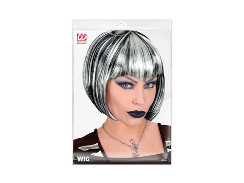 Czarno-biała peruka na Halloween