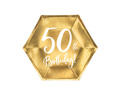 Golden fiftieth birthday plates - 20 cm - 6 pcs.