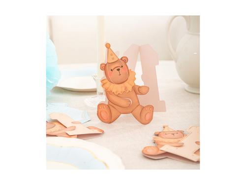 Zaproszenie na roczek Miś - 12 cm x 17,5 cm - 6 szt.