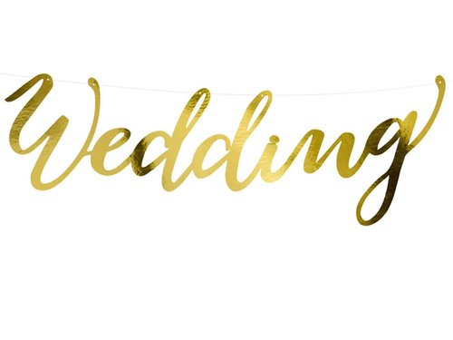 Wedding gold banner - 16,5 x 45 cm - 1 pcs.