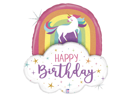 Unicorn and Rainbow Foil Balloon 83cm - 1 pc