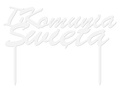 White plexiglass topper for IHS I Holy Communion cake - 1 pc.