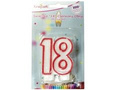 Candle for 18th birthday with red border - 1 pc.