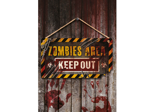 Sign Zombies area - 20 x 35 cm