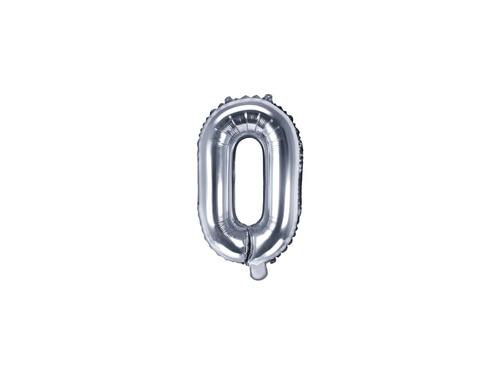 Balon foliowy litera "O" srebrna - 35 cm