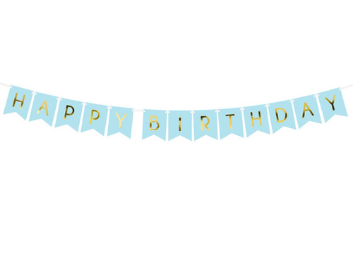 Blue banner with the inscription Happy Birthday - 175 cm - 1 pcs.