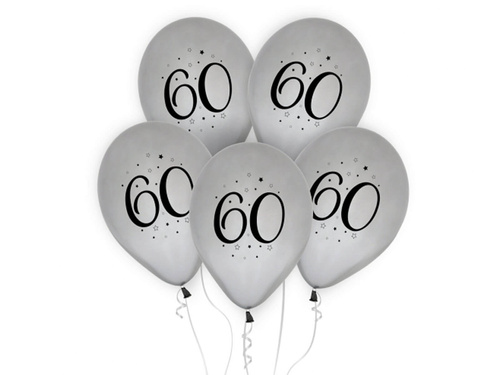 Latex balloons for sixty 60 - 30 cm - 5 pcs.