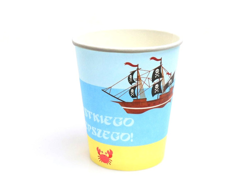 Kubeczki papierowe Wesoły Pirat - 250 ml - 6 szt.