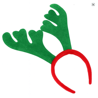 Opaska rogi renifera - zielone - 1 szt.