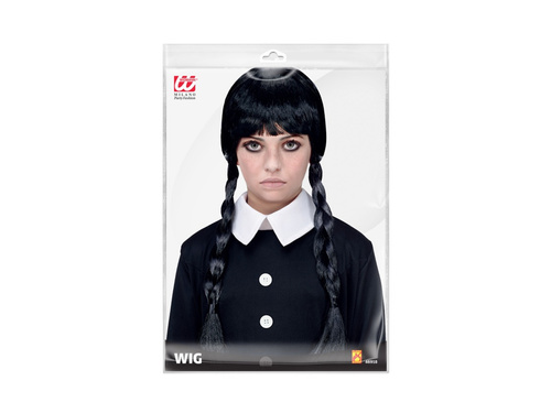 Peruka czarna z warkoczami