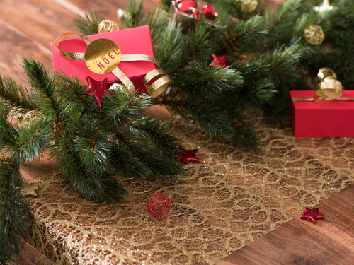 Decoration metallic table runner - gold - 28 cm x 5 m - 1 pcs.