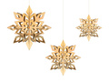 Decorative pendants Snowflakes gold - 15-25 cm - 6 pcs.