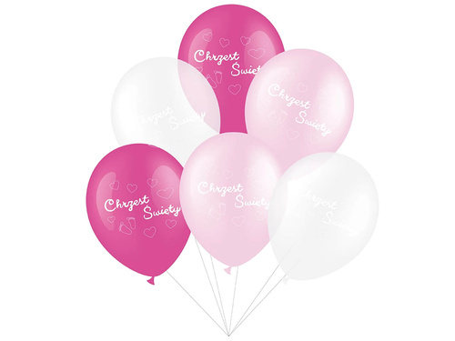 Set of christening balloons for a girl - 30 cm - 6 pcs.