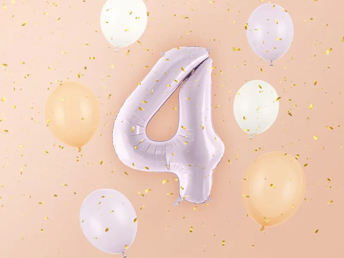 Number 4 Purple Foil Balloon - 72 cm - 1 pc