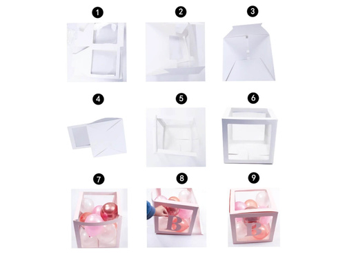 Set of balloon boxes Baby pink - 4 pcs.