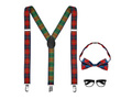 Nerd kit glasses,bow tie,suspenders
