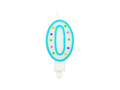 Candle number zero 0 with dots - 1 piece.