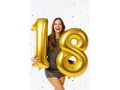 Balony foliowe cyfra 18 złote - 86 cm - 2 szt.