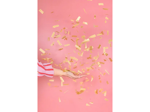 Gold metallic confetti cannon, 20 cm, 1 pc