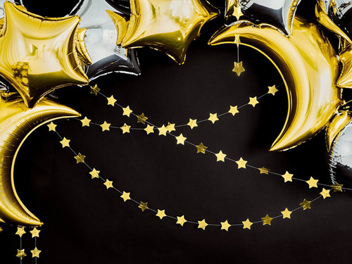 Banner garland Stars of gold - 360 cm - 1 pcs.