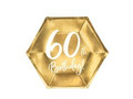 Gold 60th birthday plates - 20 cm - 6 pcs.