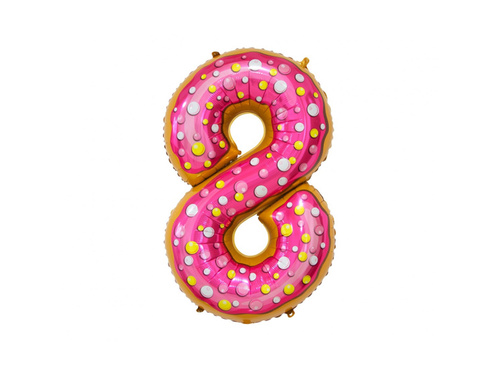 Foil balloon cookie number 8 - 78 cm - 1 pc.