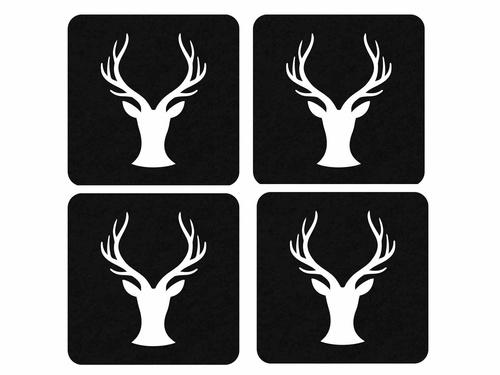 Podstawka kwadratowa pod kubek - Renifer - 10 cm - 4 szt.