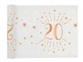 Printed table runner decoration for 20th birthday Sparkling pink gold - 30 cm x 5 m - 1 pc.