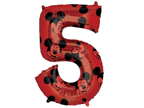 Foil balloon number 5 Mickey Mouse - 45 cm x 66 cm - 1 pc.