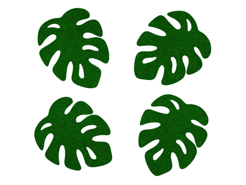 Podstawki pod kubek - liść monstery - 12 cm - 4 szt.