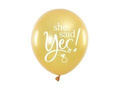 Balony lateksowe złote She said yes! - 30 cm - 5 szt.
