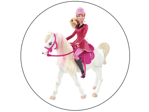 Dekoracyjny opłatek tortowy Barbie - 20 cm