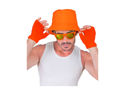 Neonowo pomarańczowe rękawiczki bez palców