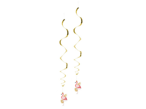 2 Decoration swirls Flamingo 85cm