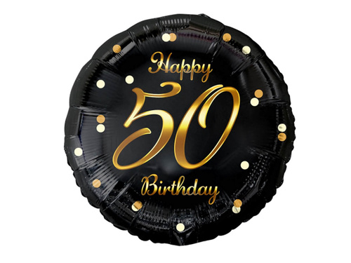 Foil balloon for fifties with gold print - 45 cm - 1 pc.