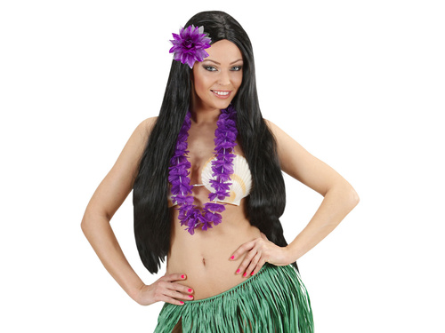 Purple flower hair clip with glitter - 1 pc