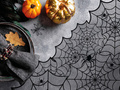 Bieżnik halloweenowy sieć pająka czarny - 1 szt.