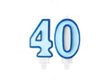 Number candles "40", blue, 2 pc